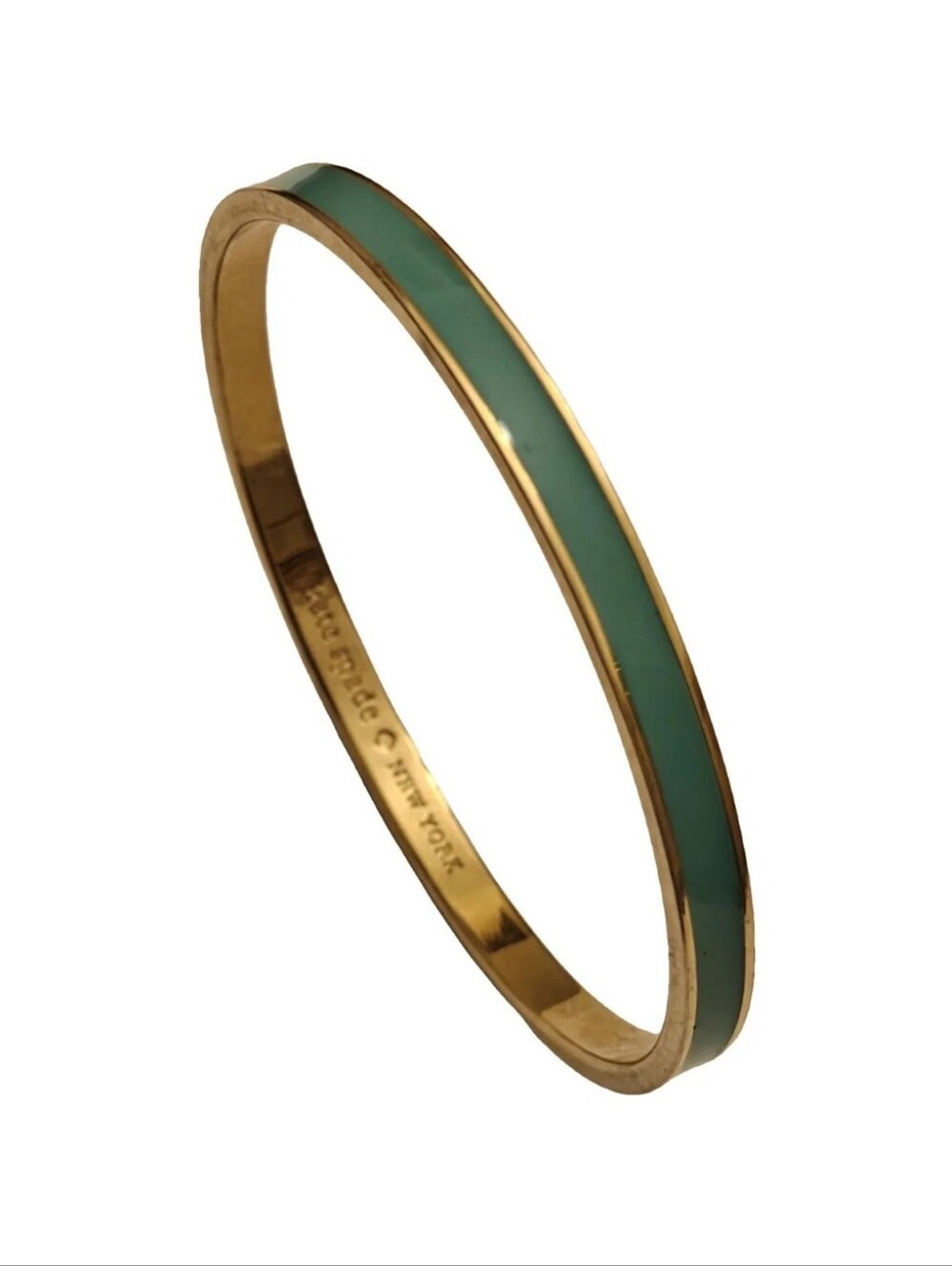 Kate Spade Teal Enamel And Gold Bangle Bracelet